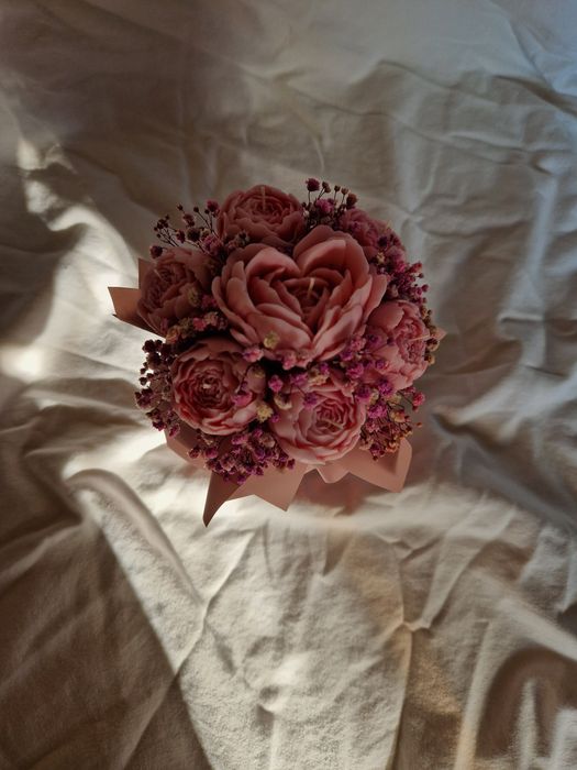 Dwa flowerboxy ze świec sojowych