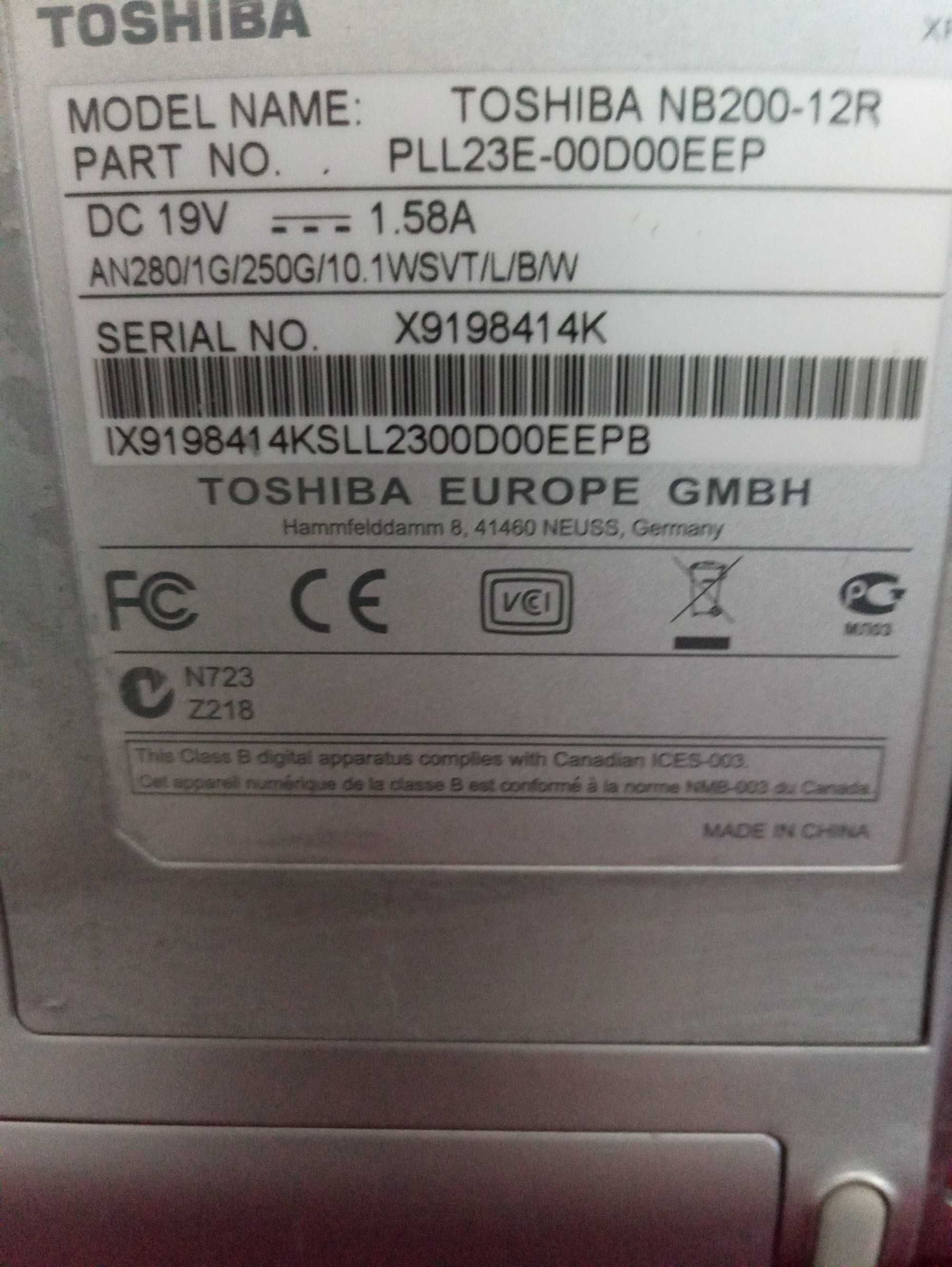 PC Portátil Toshiba NB200