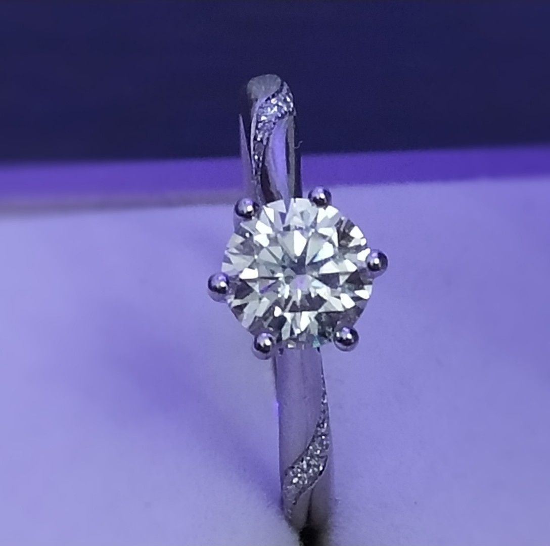 Кольцо с бриллиантом муассанитом 1 ct кольцо серебро 16 мм.,18 мм