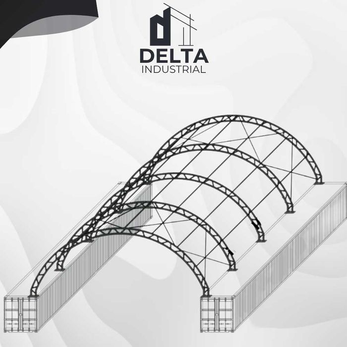 Zadaszenie kontenerowe 12mx12m DLT 4040S Podwójna rama 900G/M2