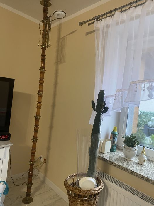Kwietnik rozporowy PRL drewniany teleskopowy sufit podloga