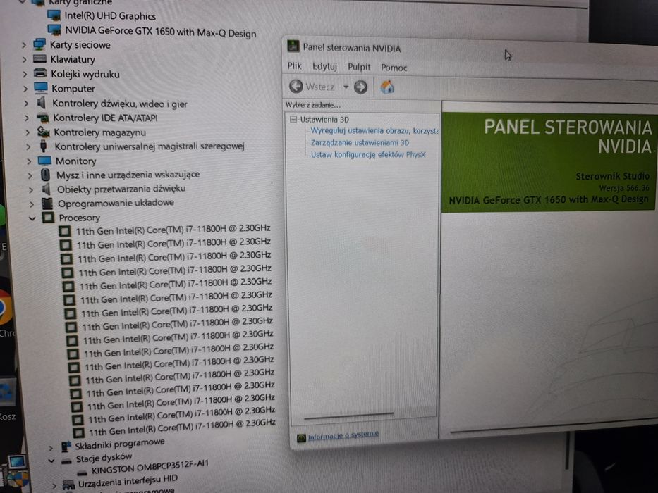 Laptop MSi i7 11gen GTX1650 12GB laptop gamingowy IPS
