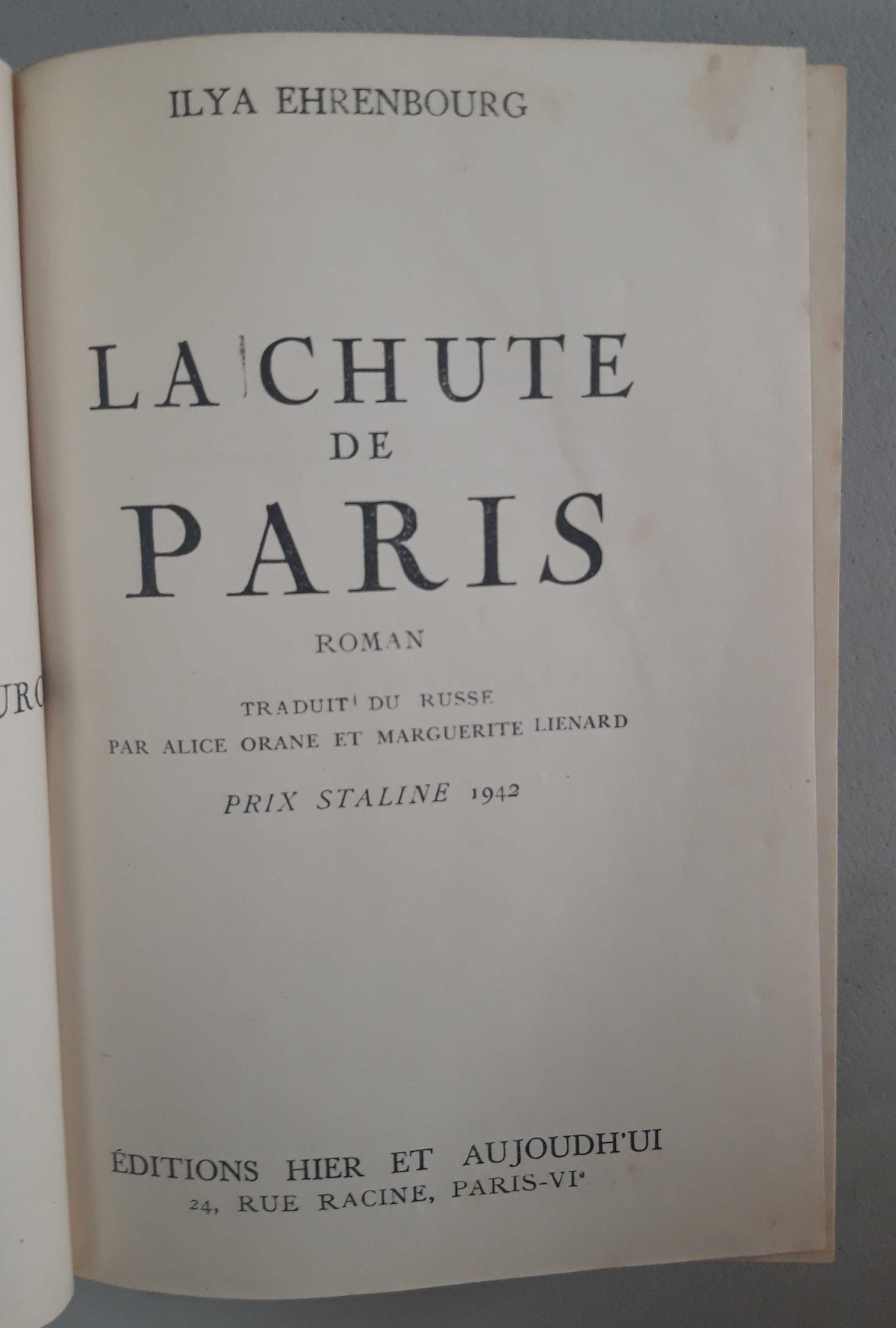 Livro Ref Par 2- Ilya Ehrenbourg - La Chute de Paris