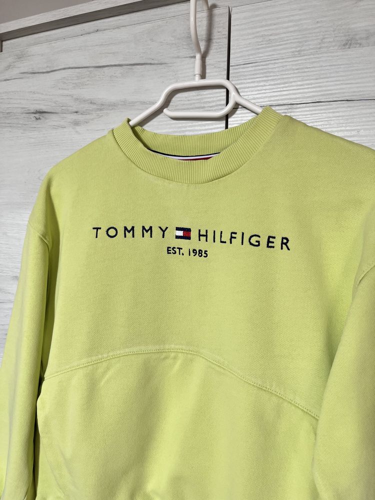 Bluza Tommy Hilfiger 152 dziecięca dziewczęca zielona limonkowa