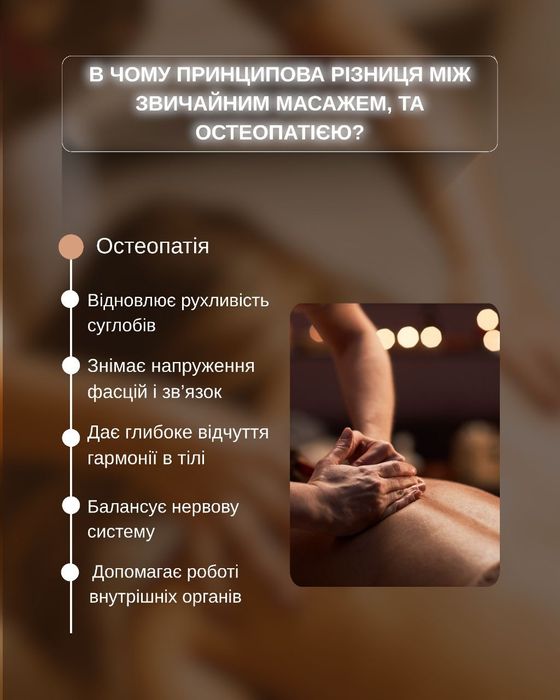 Масаж, остеопатія, краніосакральна терапія