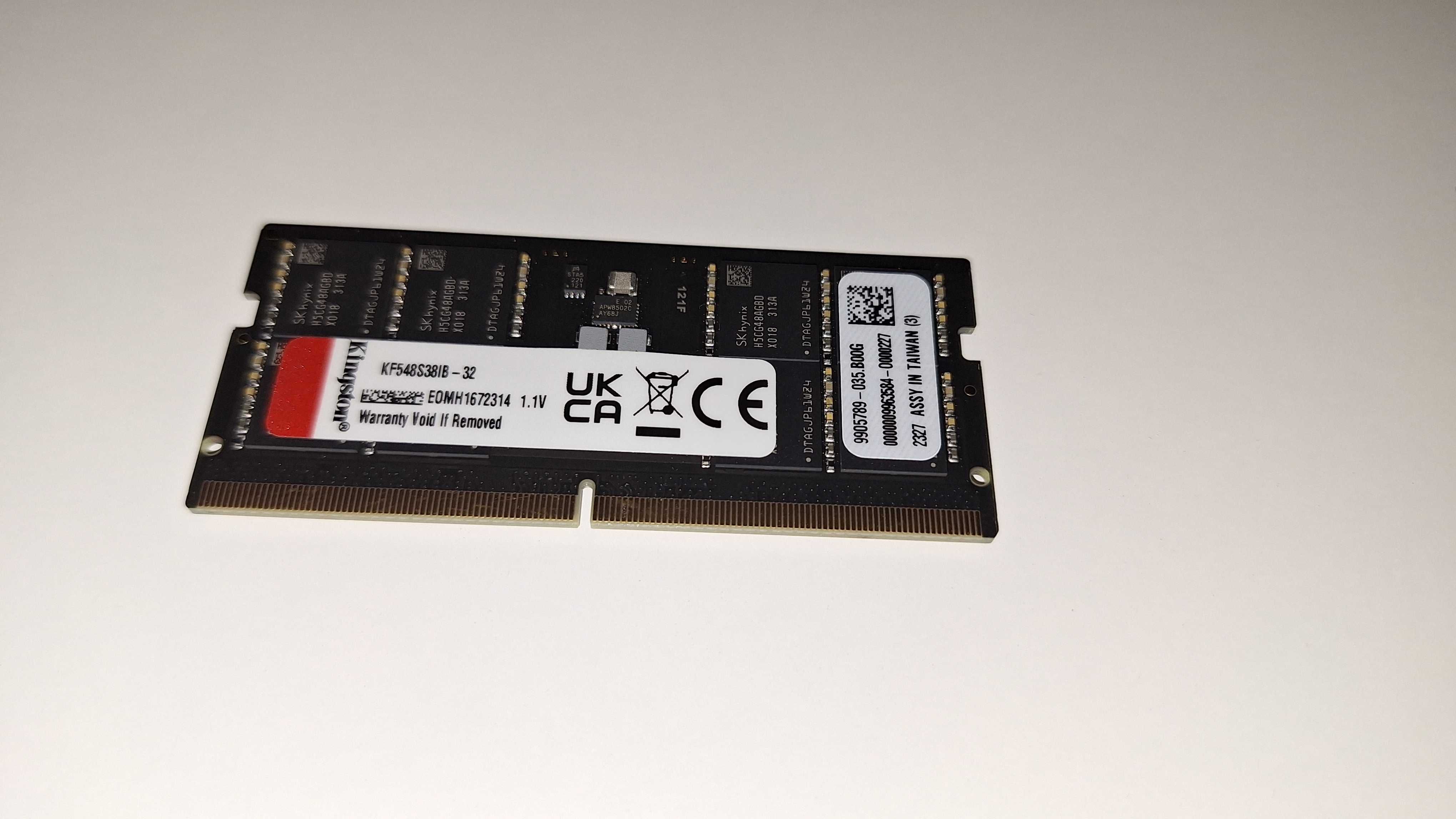 Kingston Fury 32GB [1x32GB 4800MHz DDR5 CL38 SODIMM]