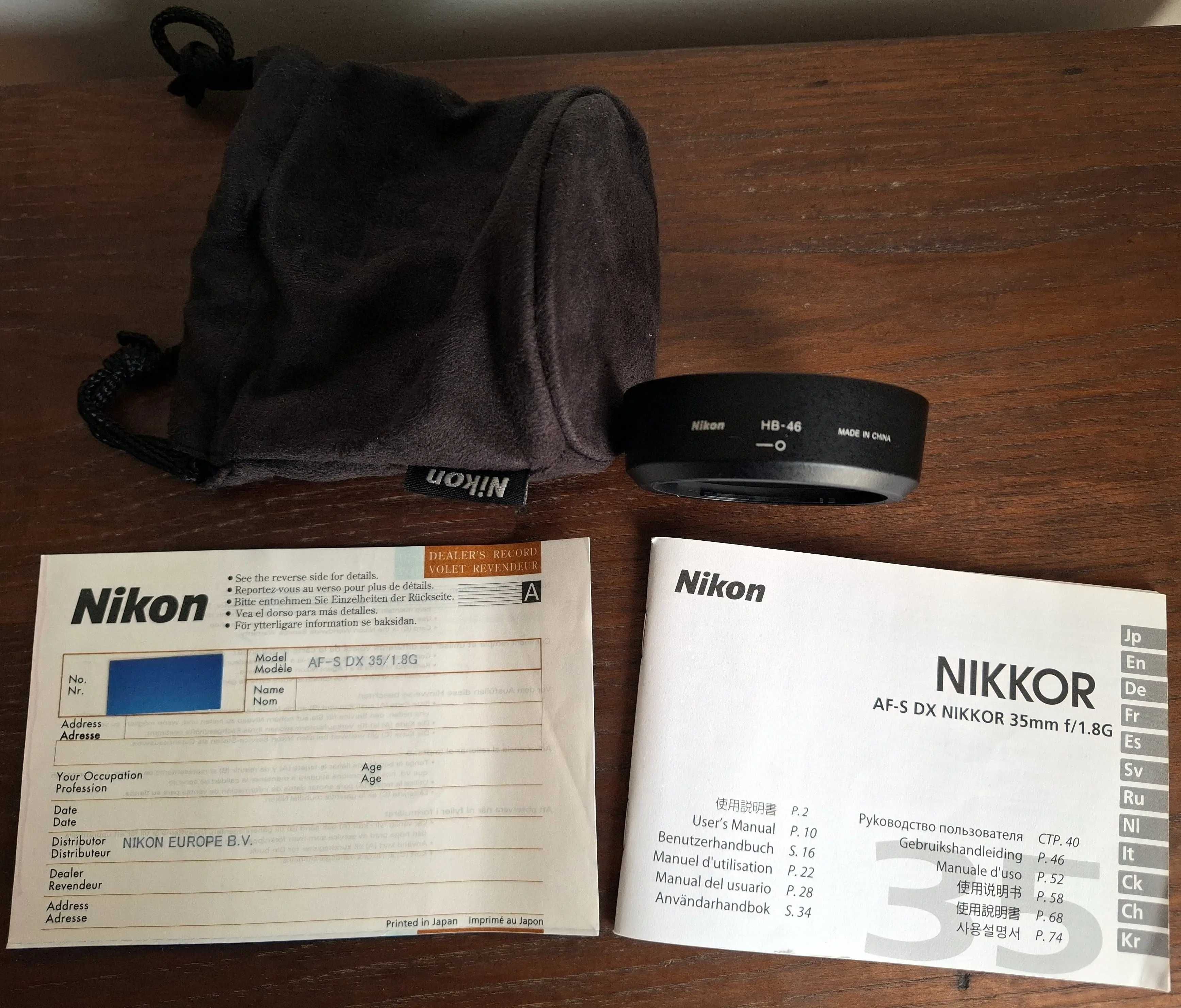Objectiva Nikon Nikkor AF-S DX 35mm f/1.8G