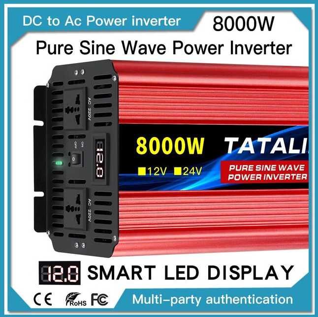 Inversor 12V - 220V 8000W * NOVO * ONDA PURA