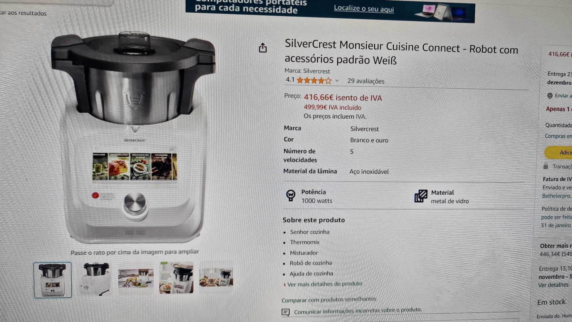 Robot de cozinha monsieur cuisine conect