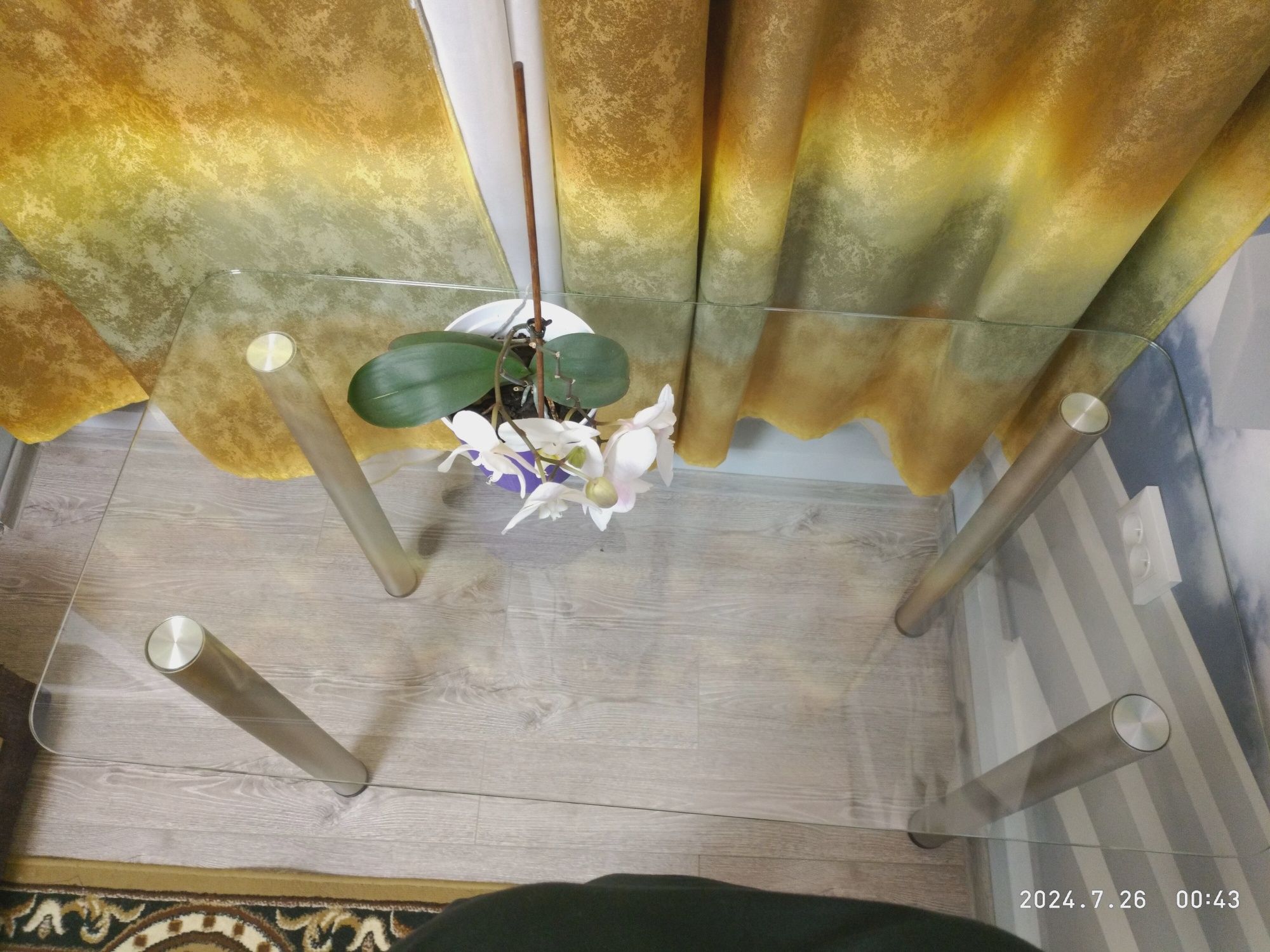 Стіл скляний 120×60