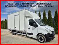 Renault Master 2.3 150KM  Kontener 8 palet, Boczne drzwi, Klima, 165tys, Sprowadzony, TOP!