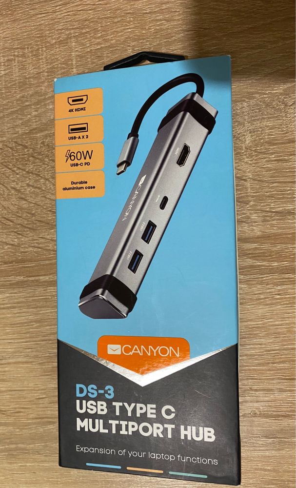 Мультипортова док-станція Canyon 4-в-1 USB Type CDS-3 (CNS-TDS03DG)