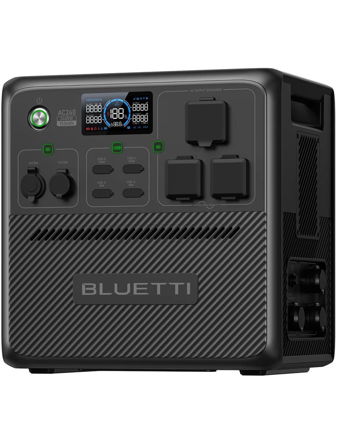 Зарядна станція Bluetti AC240, 2400 Вт, 1536 Вт*год (UPS, ДБЖ) EU