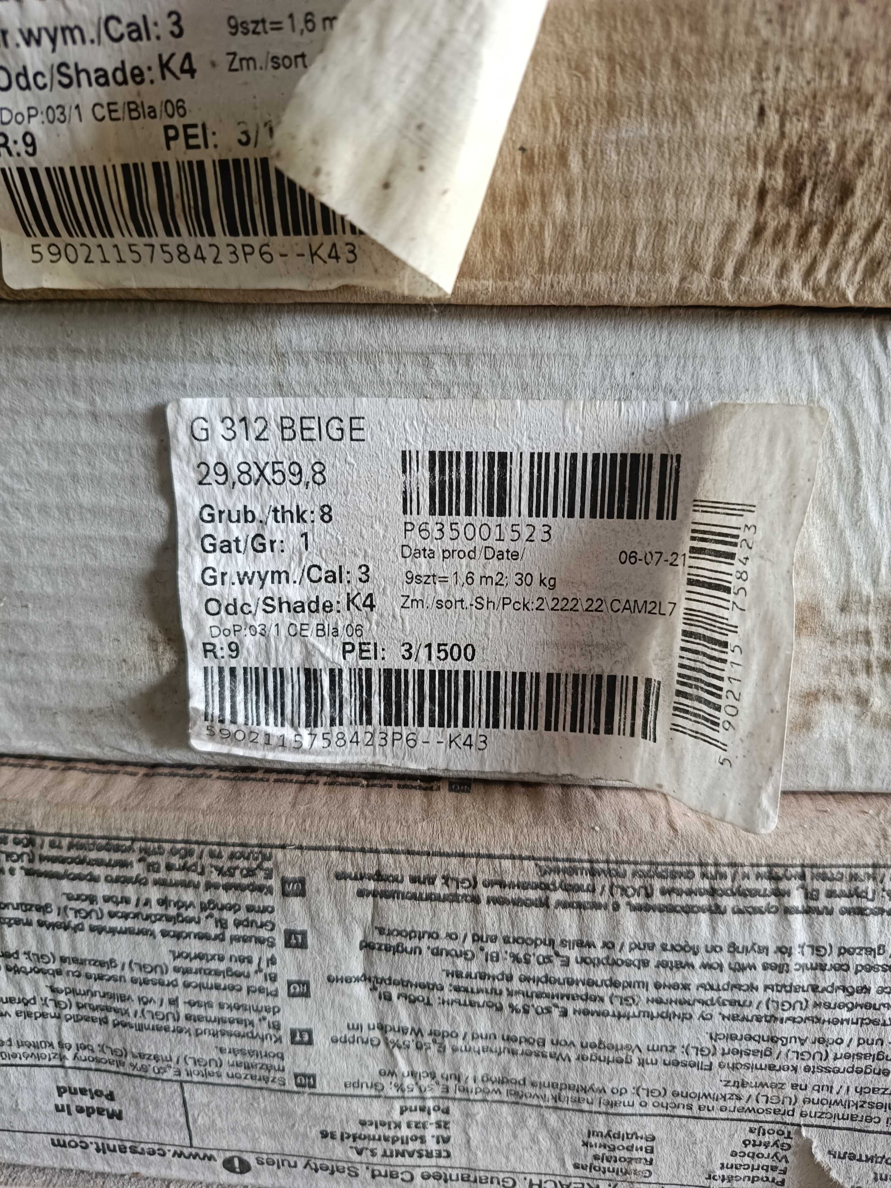 Gres 30x60 cm beige