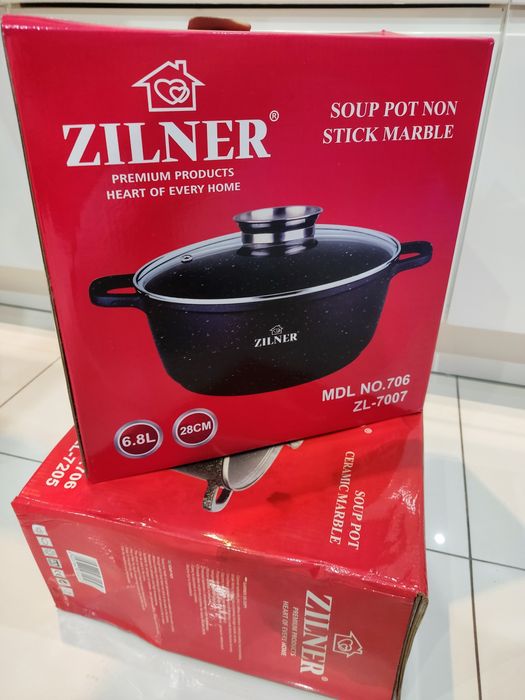Zilner 28cm 6,8l Garnek pokrywka indukcja gaz ceramika płyta