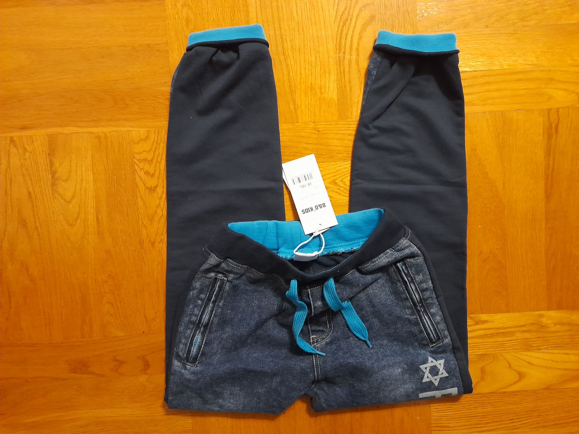 Nowe z metką spodnie dla chłopca jeans + dres guma w pasie r. 152/158