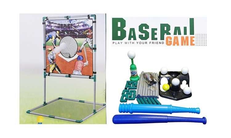 Zestaw gier ZG 2in1 baseball z wyrzutnią i matą do łapania piłek 3+