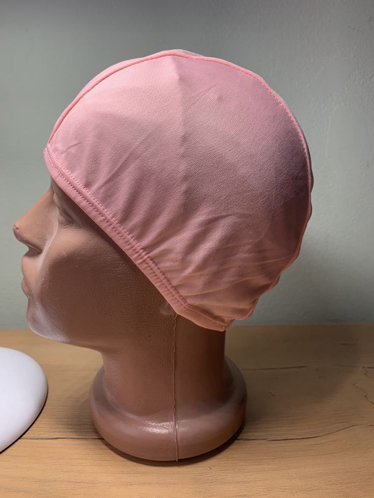 Шапочка для басейну рожева тканинна нейлон дитяча доросла жіноча