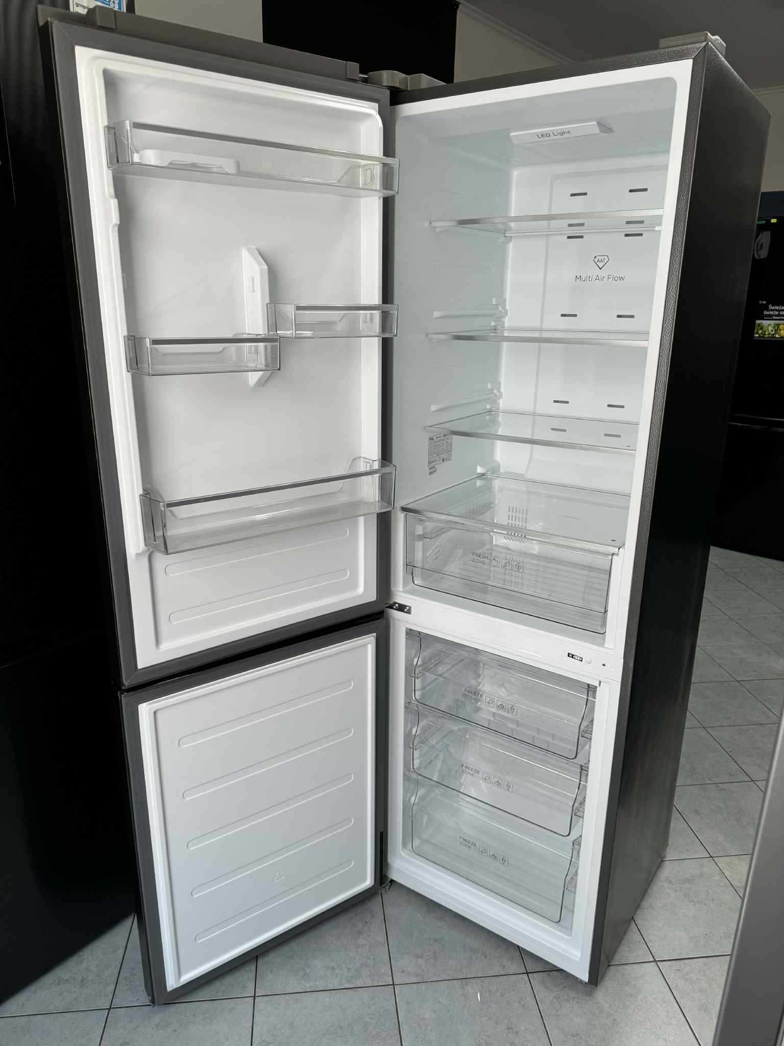 OUTLET nowa Lodówka TCL RP318BXE2 grafitowa NoFrost 185 cm N8
