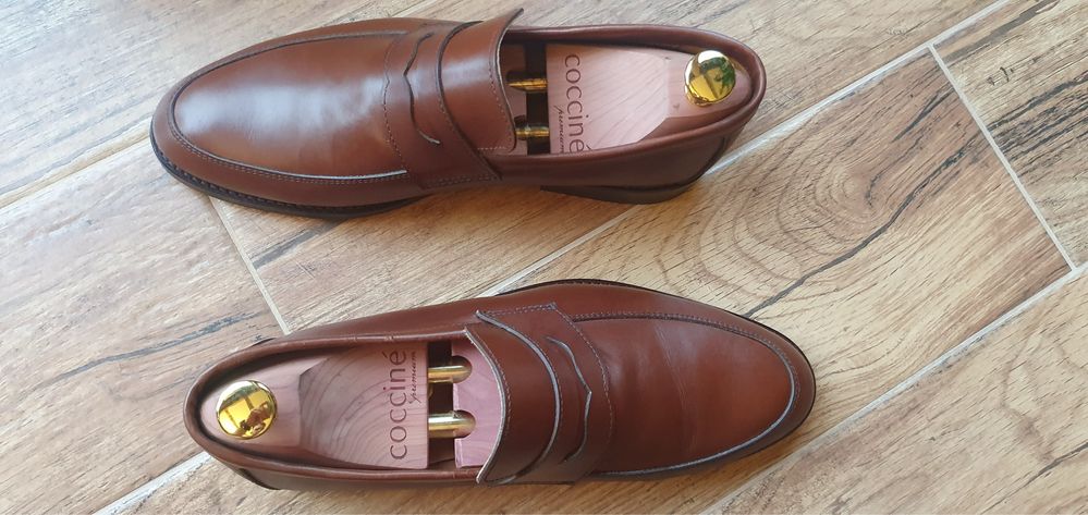 Buty penny loafers brązowe mokasyny rozm 41