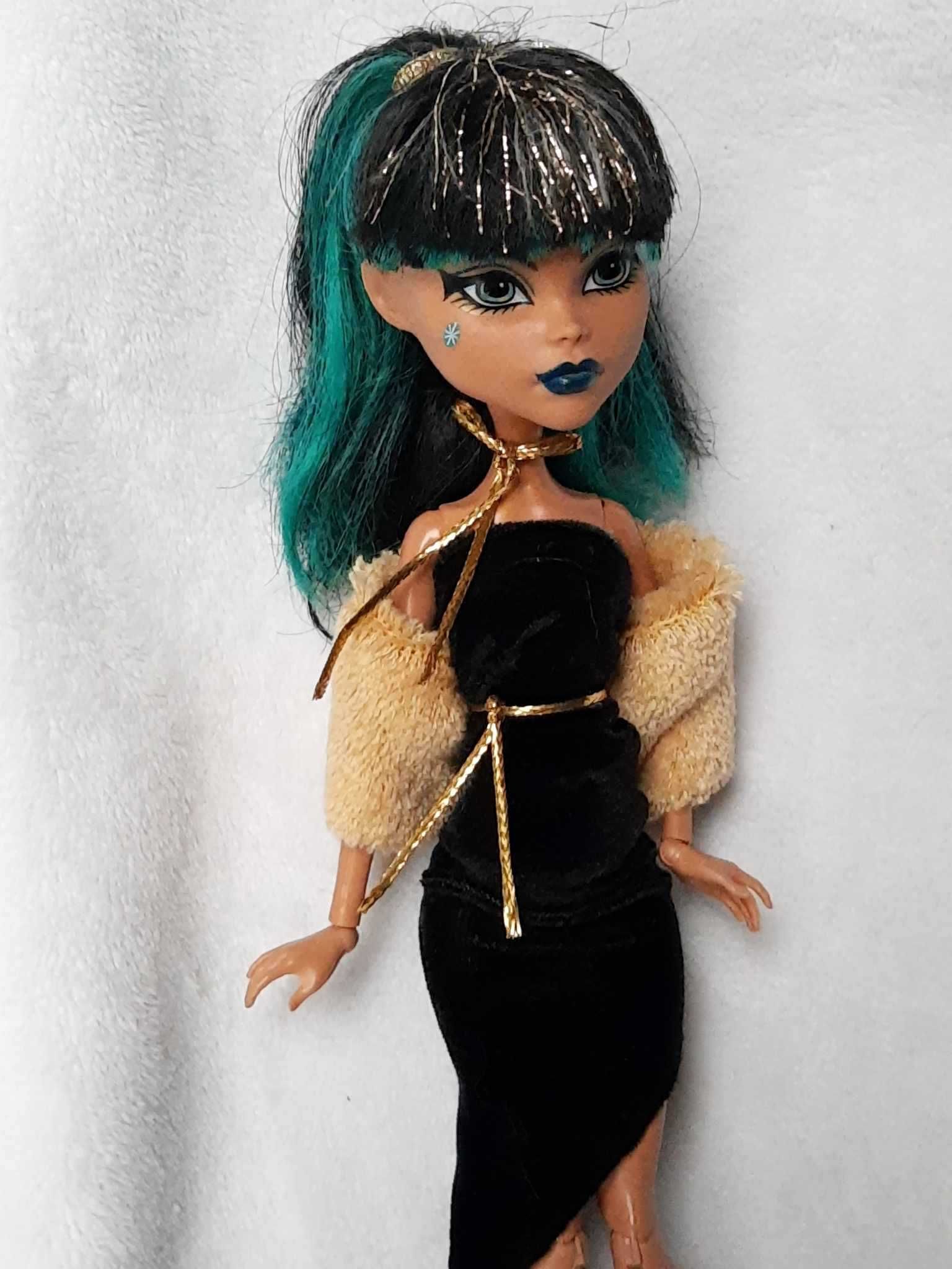 Lalka Monster High Cleo de Nile custom wieczorowa w sukience handmade