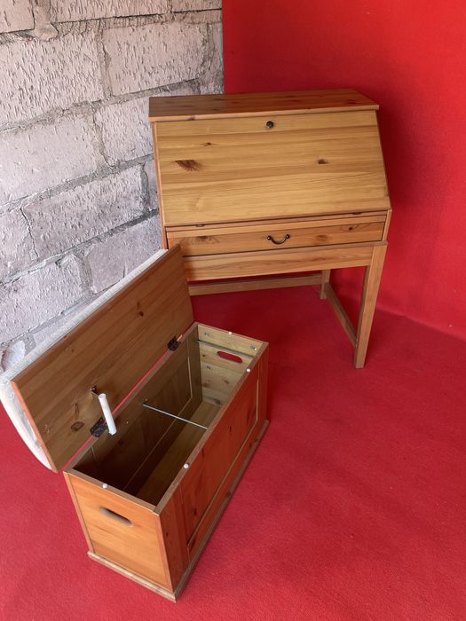 Sekretarzyk biurko IKEA Legsvik, lite drewno