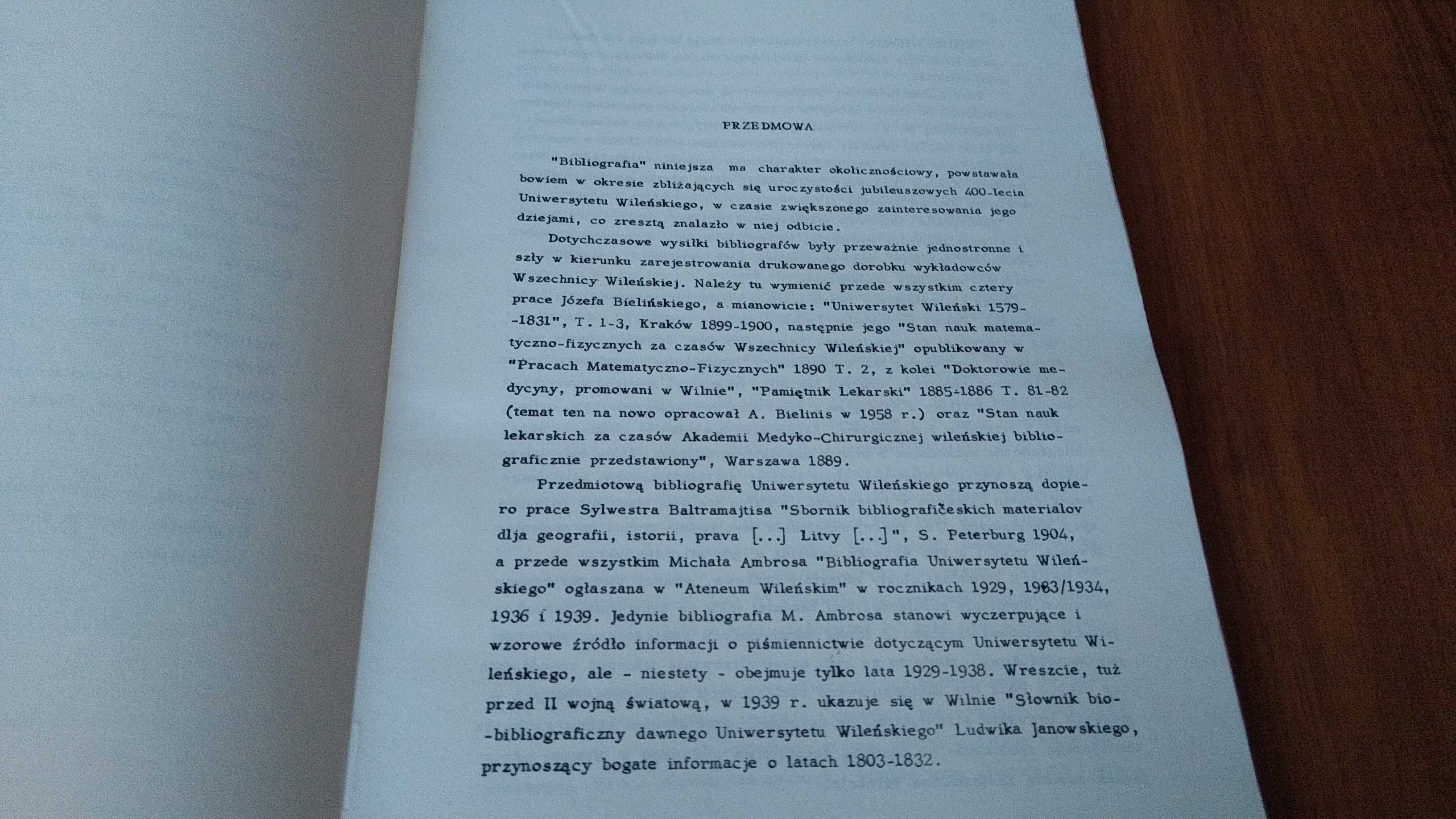 Uniwersytet Wileński 1579-:1939 bibliografia za lata 1945-:1982
