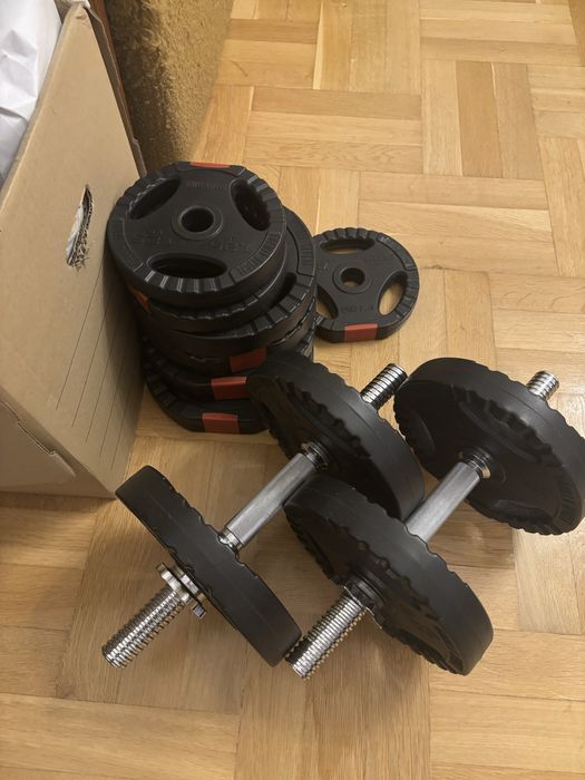 Zestaw 2x 15 kg Hantle bitumiczne regulowane GRIP