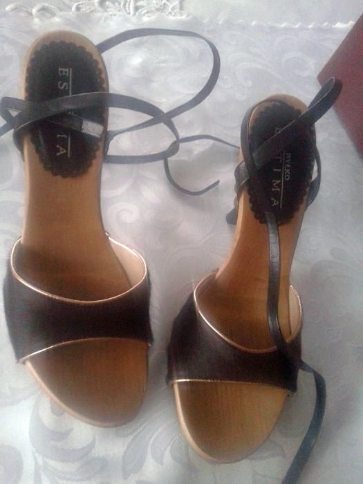 Sandały klapki szpilki Ryłko dwie pary 37 38 koturn