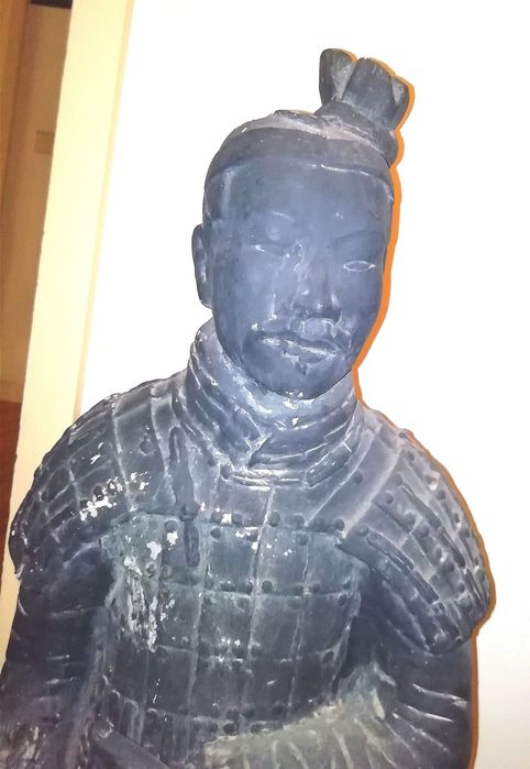 Escultura original de guerreiro de Xian antiga