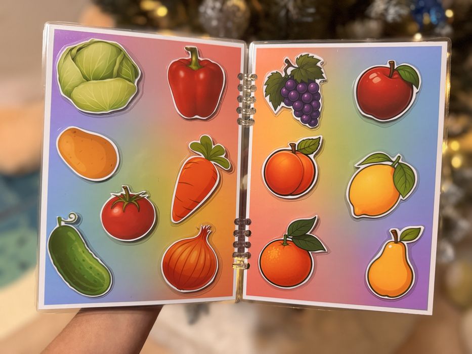 Книжкчка на липучках, моя липуча книжечка, розвиток для малюків