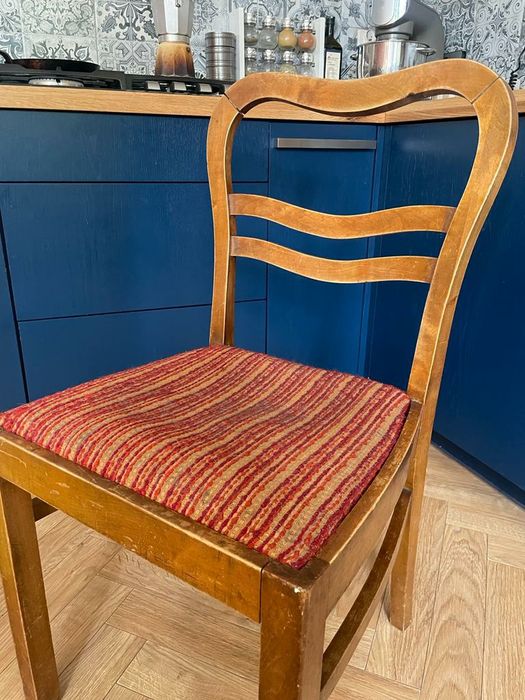 Drewniane krzesło do renowacji loft styl rustykalny 3 sztuki