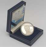 Moeda Mandela proof R1 de prata protea sul-africana de 2007 em cápsula