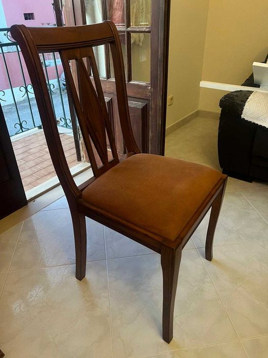 Mesa sala redonda madeira cerejeira