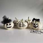 Naklejki na dynie baby boo. Jesienne dekoracje, Halloween.