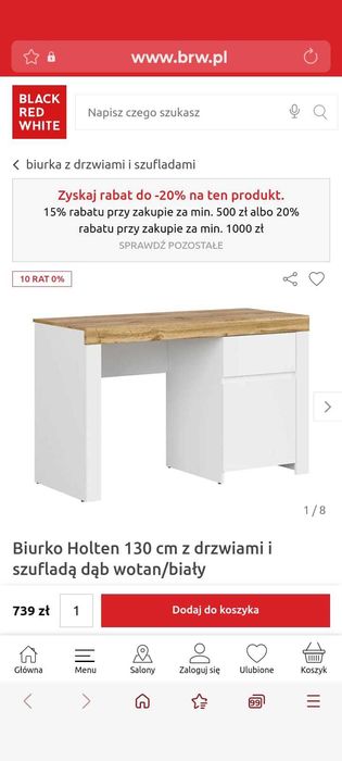Sprzedam biurko duże styl skandynawski