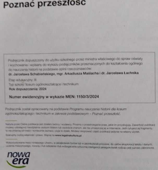 Poznać przeszłość 3, zakres podstawowy, edycja 2024