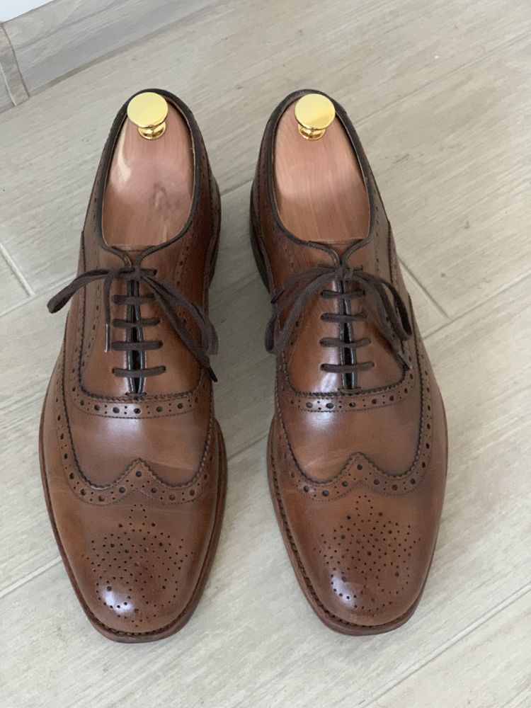 Чоловічі шкіряні коричневі туфлі оксфорди броги Oliver Sweeney 42
