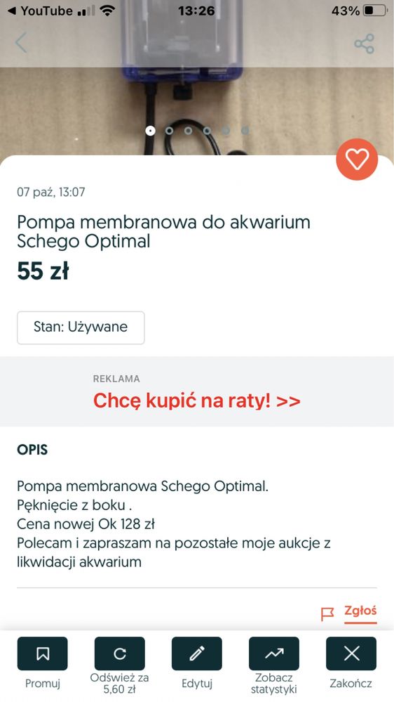 Pompka do akwarium schego
