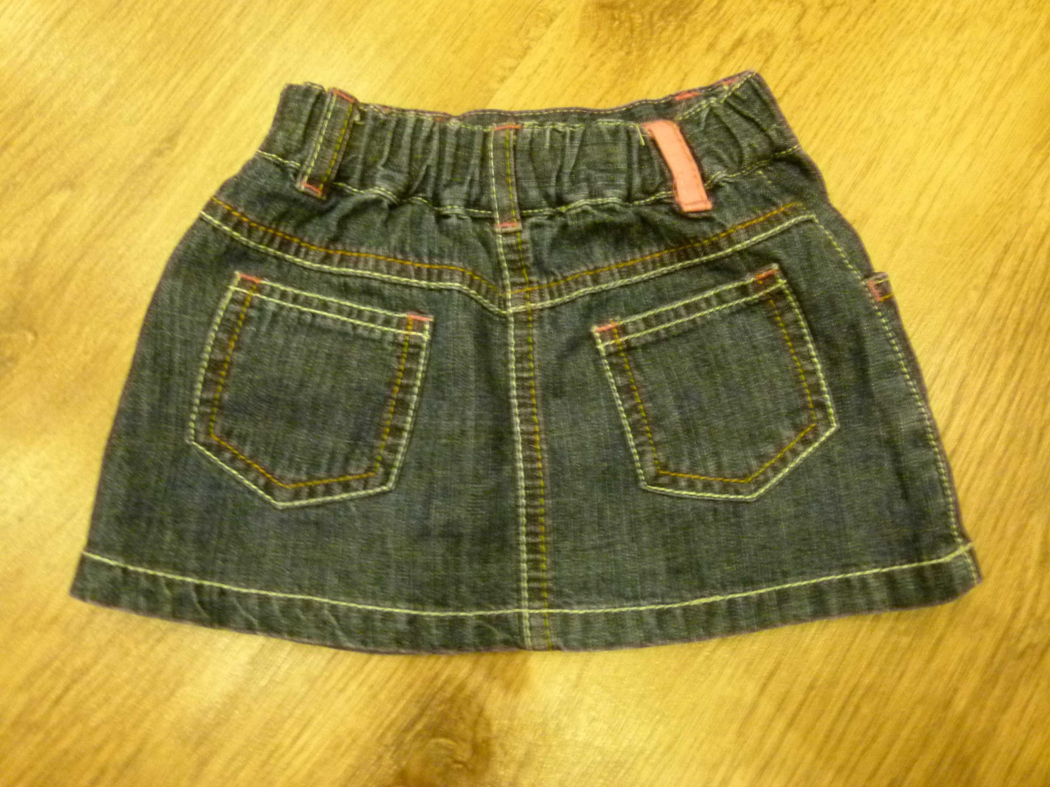rozm 62 Next spódniczka jeans z naszywkami