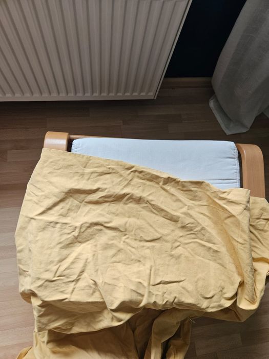 Kanapa IKEA biała / musztardowy 3 osobowa