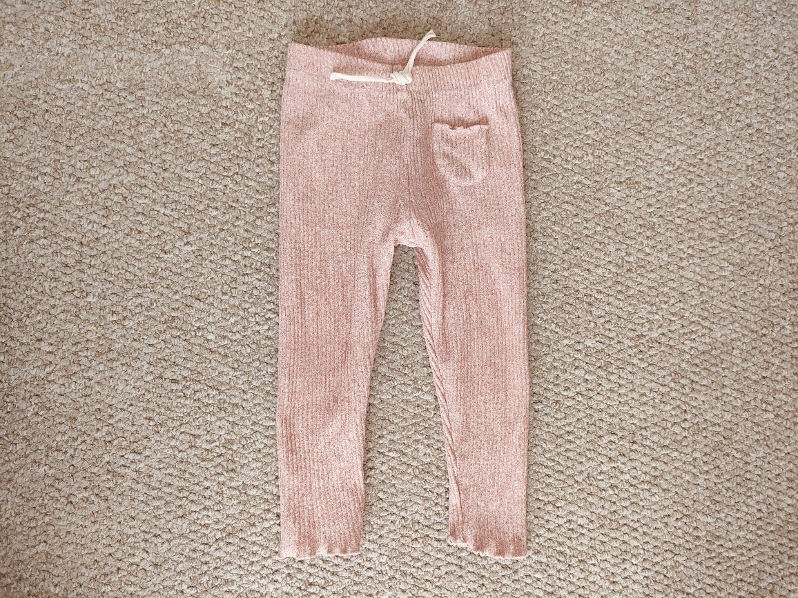 Spodnie legginsy elastyczne prążkowane Zara 92