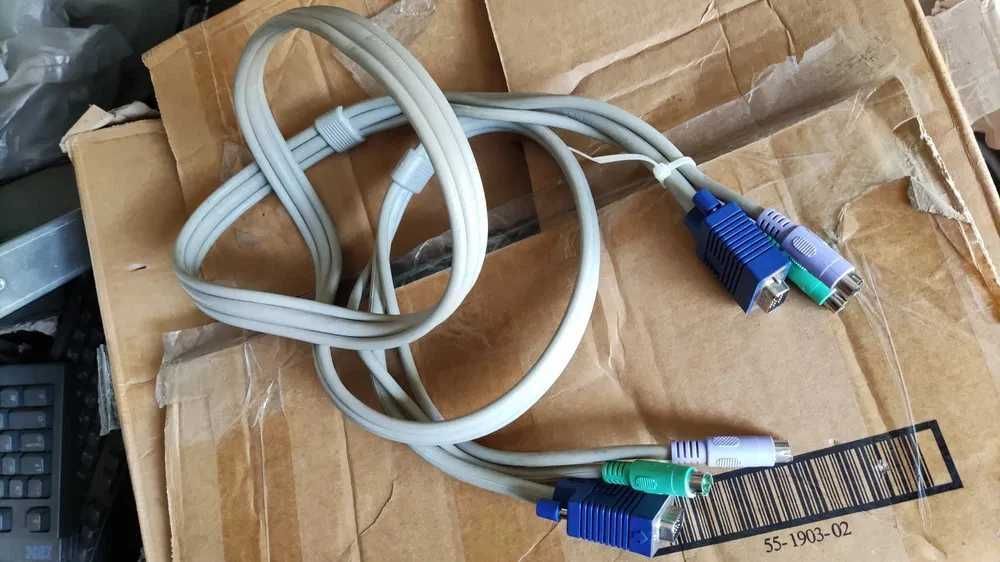 KVM console cable КВМ кабель vga ps/2 rj45