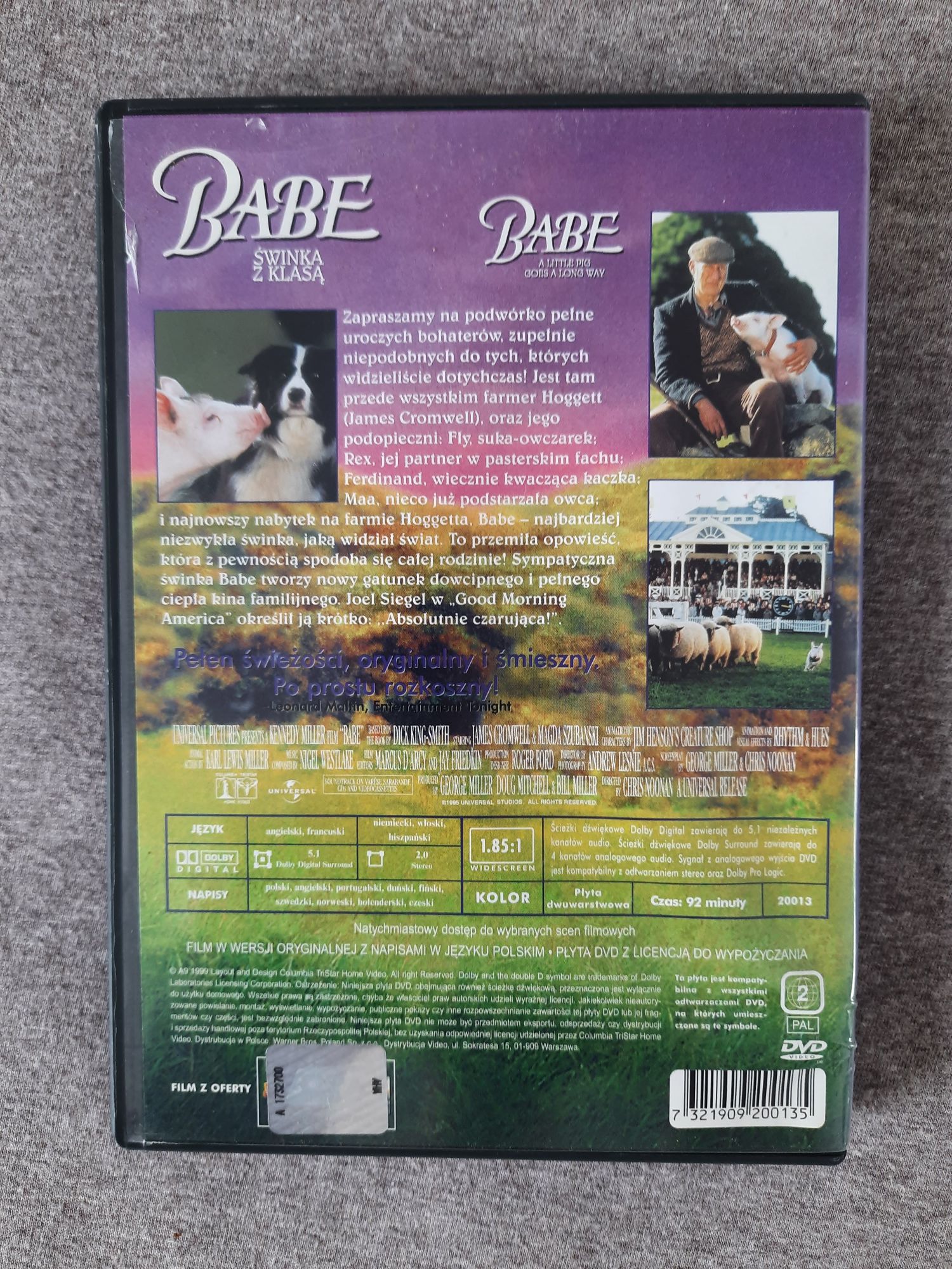 Film DVD Babe świnka z klasą