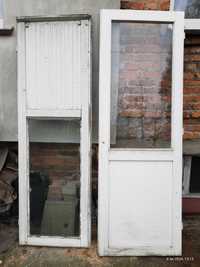 Drzwi i okna z demontażu (7 sztuk, szyby całe)