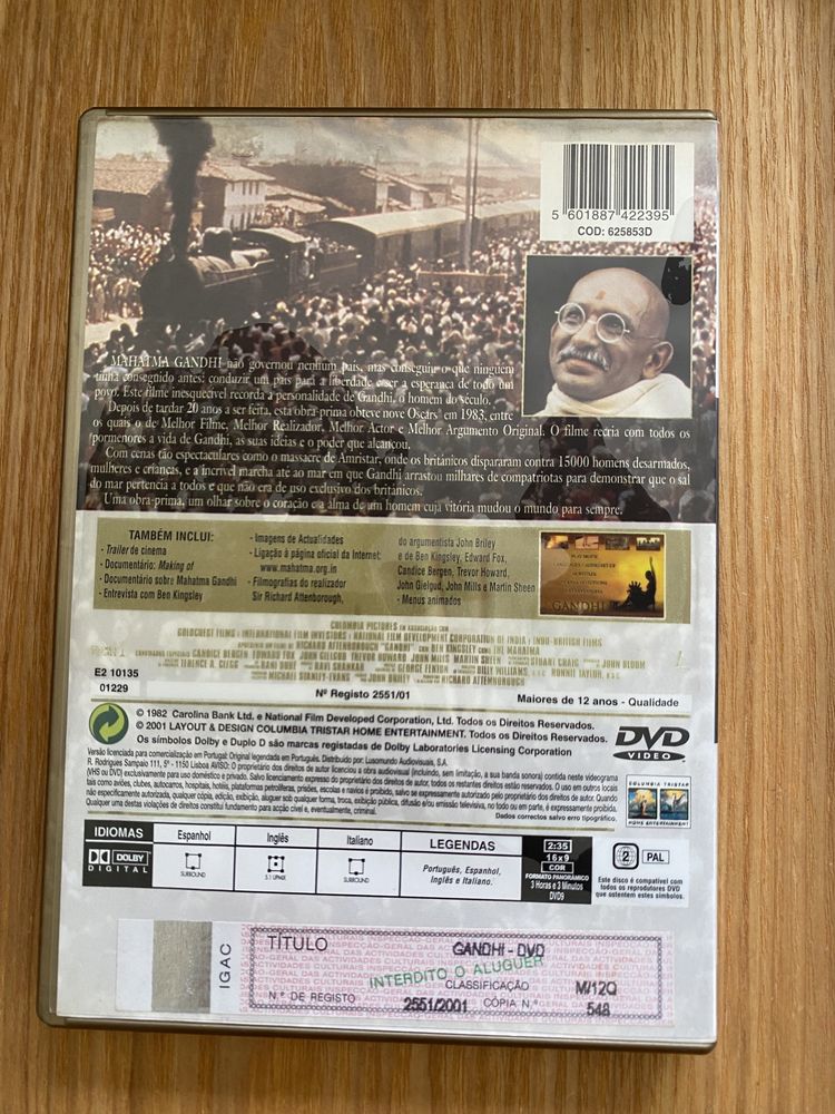 filme em dvd Ghandi