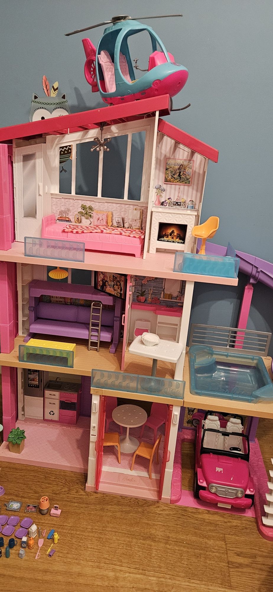 Duży domek Barbie dreamhouse z windą i zjeżdżalnią