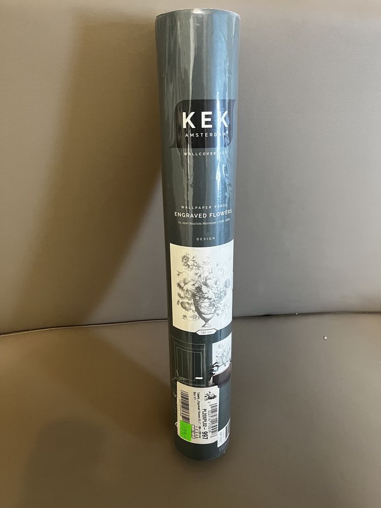 KEK Amsterdam Engraved Kwiaty tapeta panel szary 190x220 cm