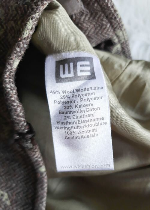 L. Красива якісна вовняна міді спідниця у візерунок ялинка і квіти WE