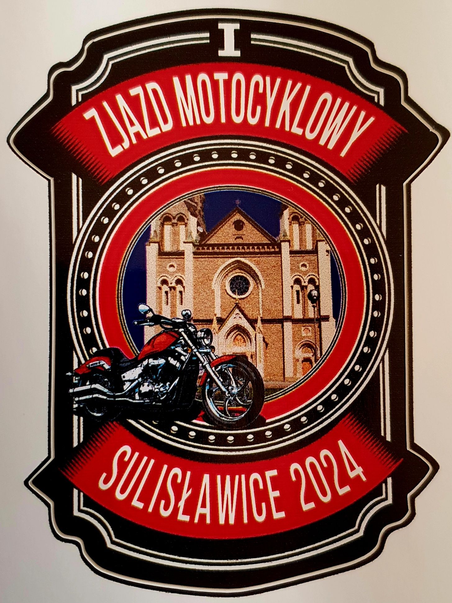 Pamiątkowa blacha + naklejka z I Zjazdu Motocyklowego Sulisławice 2024